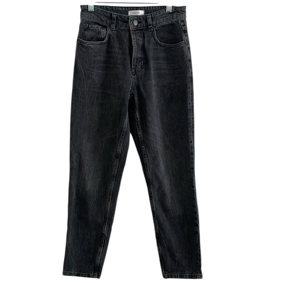 Anine Bing Straight Leg High Waist Jeans Women’s Size 26 Button Fly Black - Picture 3 of 10